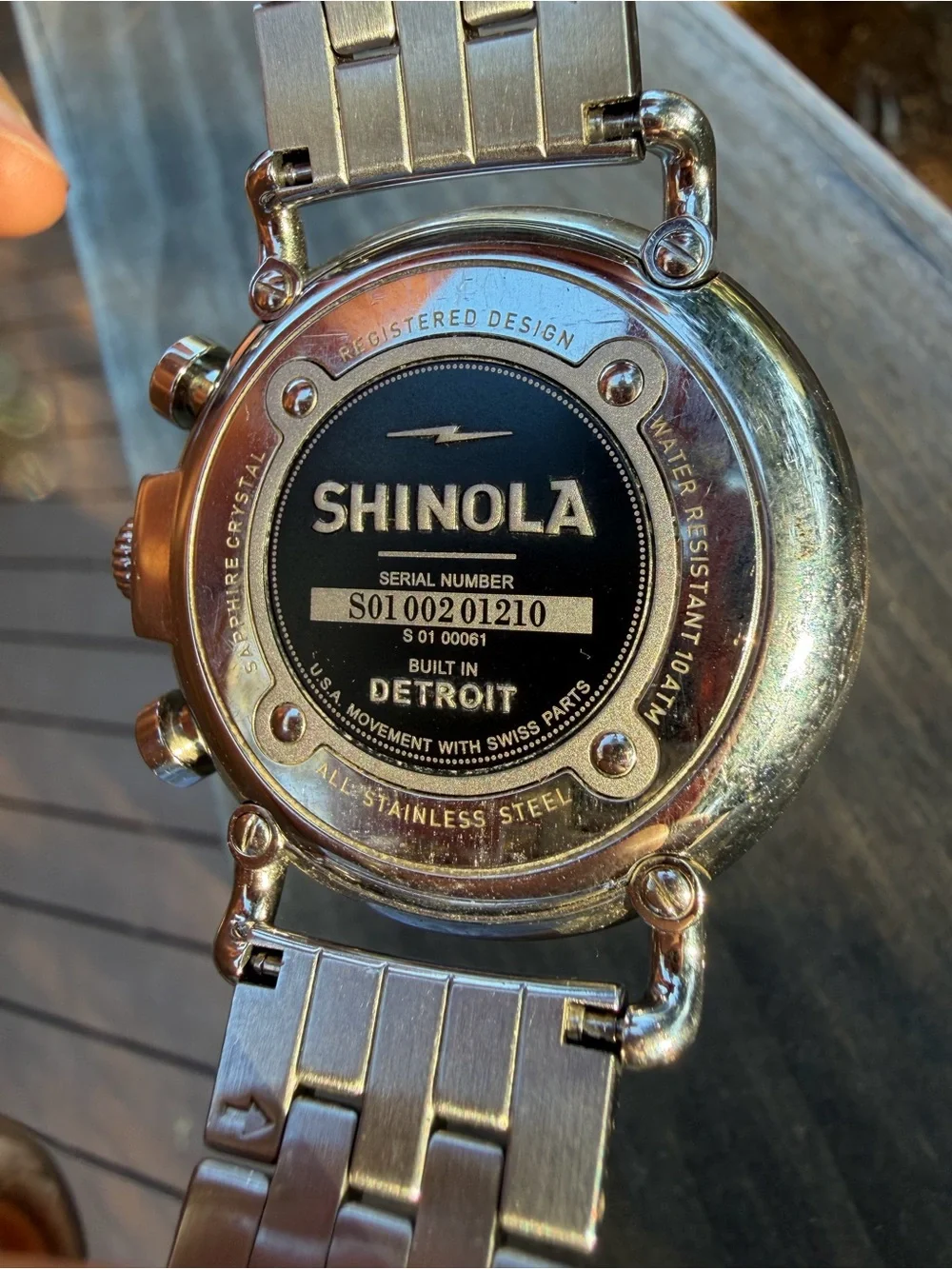 Shinola Men's Silver Bracelet Chronograph with Cream Dial